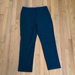Ann Taylor Side Zip Ankle Pant in Bi-Stretch in Midnight Spruce